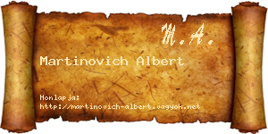 Martinovich Albert névjegykártya