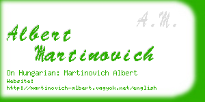 albert martinovich business card